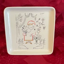 Saul Steinberg Collectible Christmas Appetizer Plate