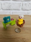 Fisher Price Little People Vintage Sewing Machine with Chair and Grandma Figure