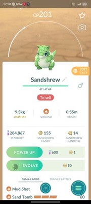 Pokemon shiny sandshrew go