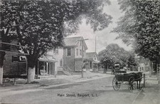 Bayport, LL NY. Main Street  - 1910s Horse Drawn Postcard