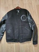 NBA Brooklyn Nets Men's Black Classic Wool Varsity Jacket