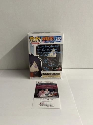 Naruto Madara Funko Pop Signed Neil Kaplan JSA COA GameStop 722 Authentic Quote