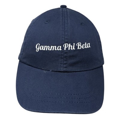 Gamma Phi Beta Slideback Hat Blue One Size Solid Leather Strap Adams