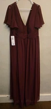 Azazie "Verna" Women's Maternity Bridesmaid Dress Size A22 Cabernet