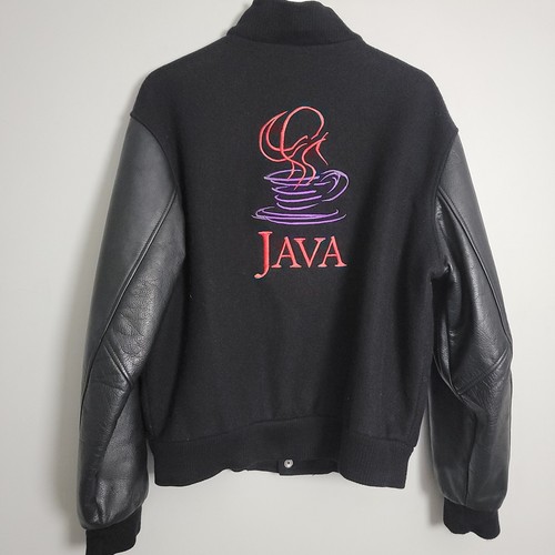 Vintage Java Sun Microsystems Wool Leather Varsity Letterman Jacket ...