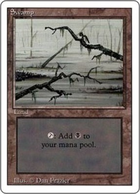 Swamp (Two Branches) x1 - 3rd Edition (Revised) - Light Play, English - 3rd Edit
