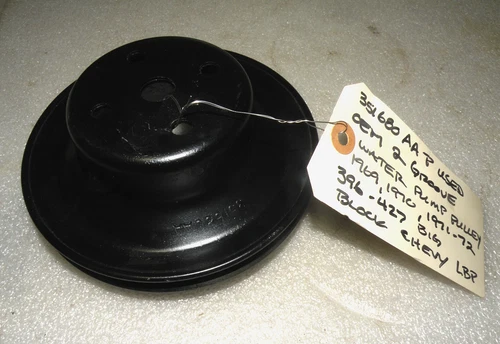 GM 1969-72 Chevy 396 427 454 Water Pump 2 Groove Pulley 351680AA OEM