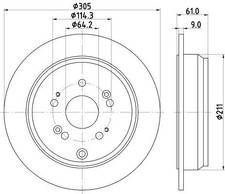 2 dischi freno solidi posteriori Mintex per Acura Honda Cr-v Odyssey Rdx