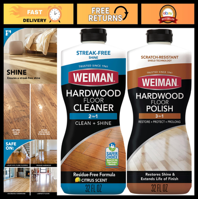 #ad #ad Hardwood Floor Cleaner amp; Polish Restorer Combo 2 Pack Natural Shine Scratch $60.99