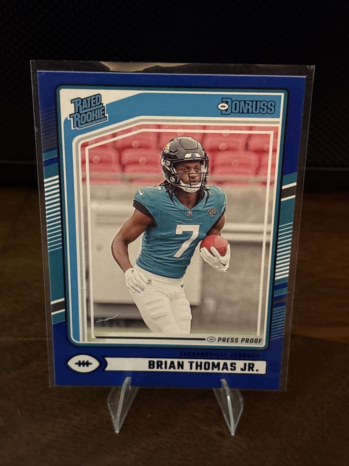 2024 Panini Donruss - Rated Rookie Brian Thomas Jr. #313 Blue Press Proof (RC)