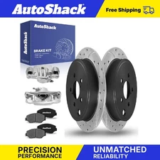 Rear Drilled Slotted Brake Rotors Ceramic Pads Calipers for Subaru Impreza