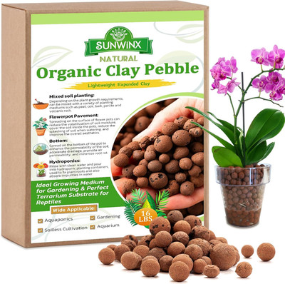 16 LBS Natural Leca Clay Pebbles for Plants- 4-16Mm Expanded Clay Leca Balls for