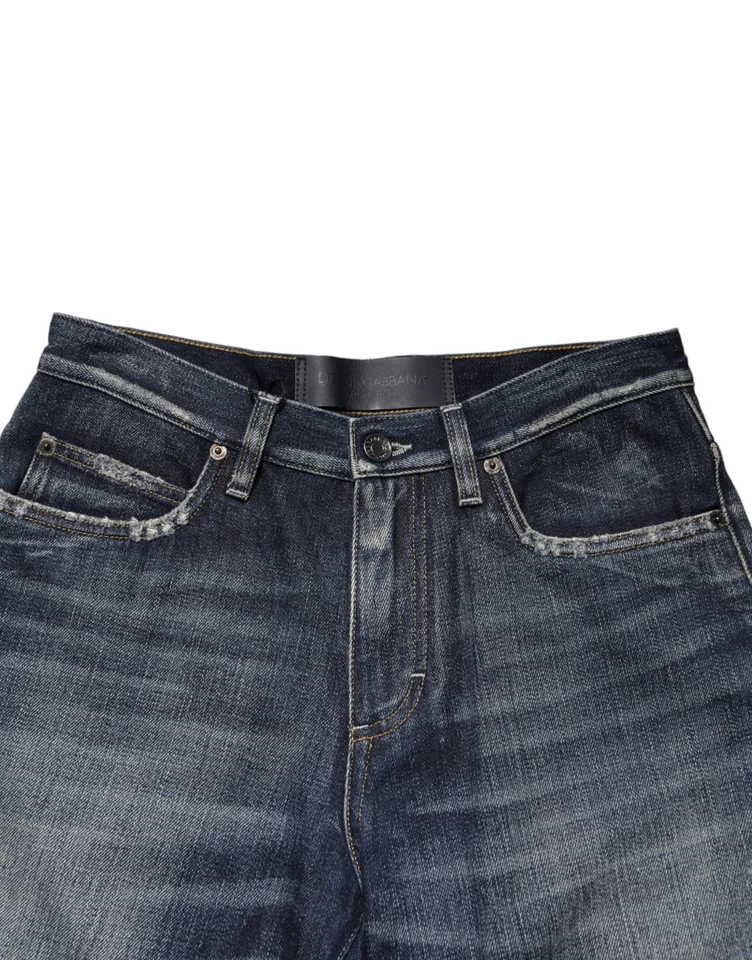 Pantalones Cortos DOLCE & GABBANA Azul Algodón Denim Envejecido Bermuda IT44/W30/XS 500usd Foto 3 de 4