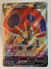 Carta rara Orbeetle V 166/185 Full Art 2020 Pokemon Vivid Voltage Holo quasi nuova