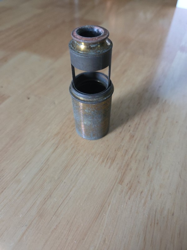 Early 1900s Antique Brass Pocket Field Microscope 