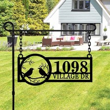 Custom Hanging Address metal sign for Outdoor Home House Number Decor