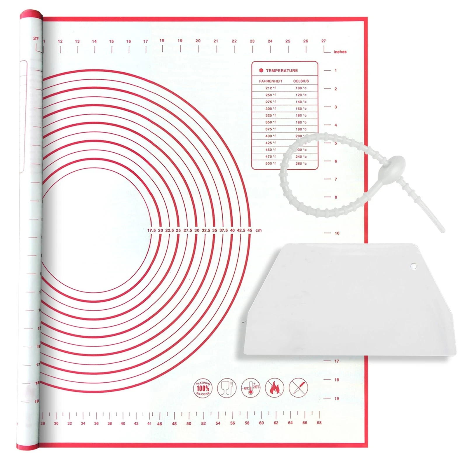 Silicone Baking Mat Super Large, 32x24 inch Silicone Pastry Non Stick Kneadin...