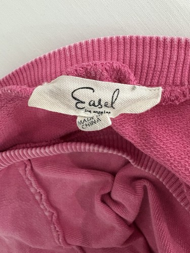 Easel Washed Distressed Terry Knit Pullover Peace Sweatshirt Size Large - Picture 4 of 4