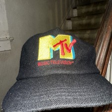 Rare Vintage Felt MTV Music Television SnapBack Hat Made In USA Embroidered