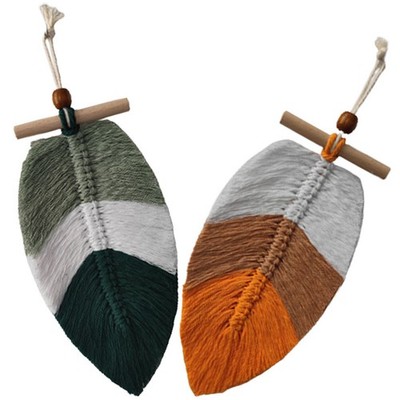  2 Pcs Hängendes Blatt Makramee Blatt-wanddekor Gewebte Blattwanddekoration