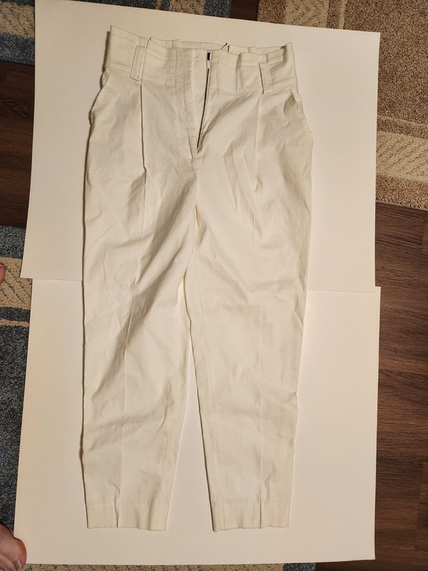 A.L.C. Diego Women's High Belted Waist Crop Pants In Gesso White Pleated size 8