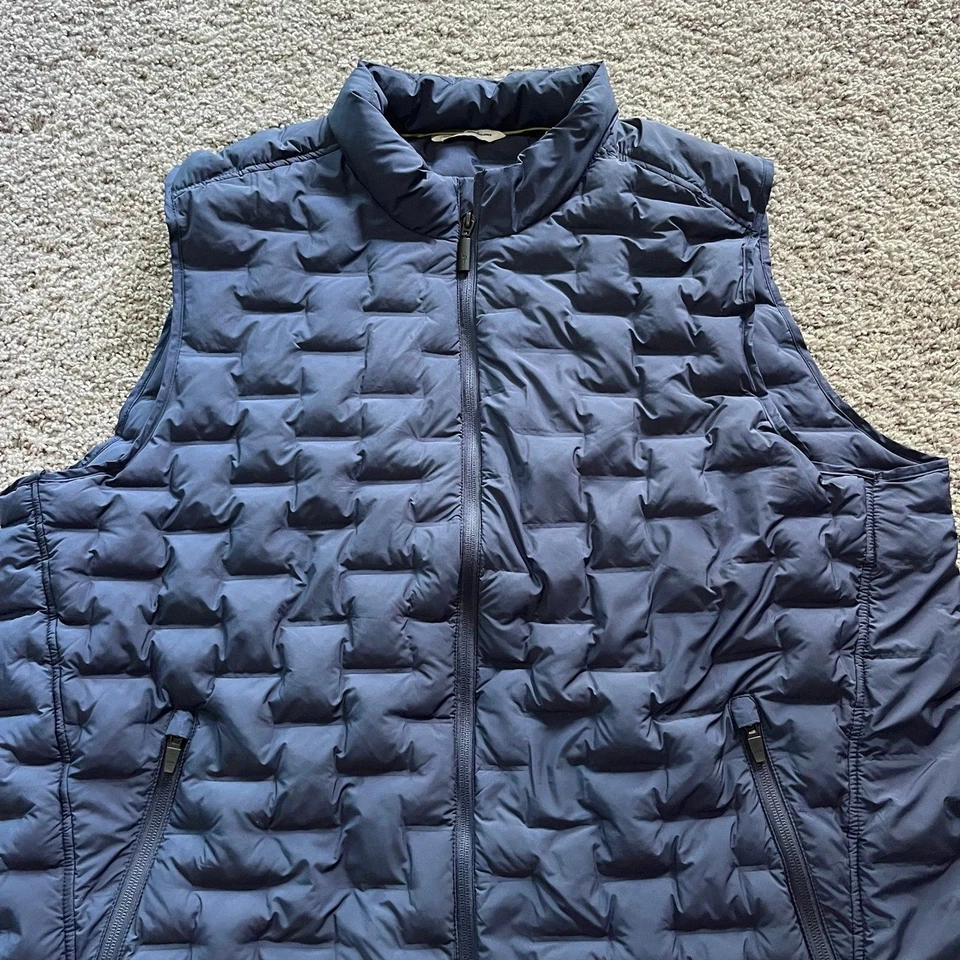 Tommy Bahama Chaleco Acolchado Cremallera Completa Chaqueta Azul Marino Para Hombres 2XL Foto 3 de 4