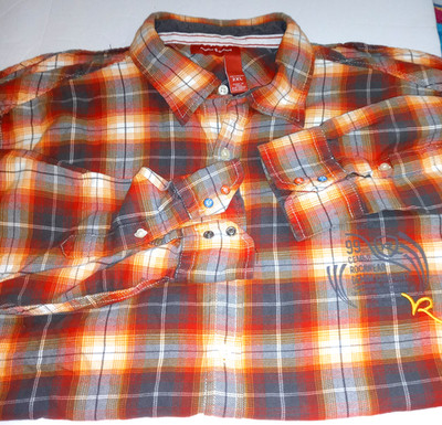 Rocawear Plaid Flannel Shirt Men s XXL Multicolor Button Up Y2 99 Logo