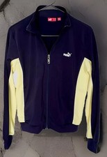 Vintage PUMA Contrast Track Jacket - Blue Yellow, Size M.