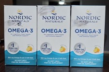 3 PACK- Nordic Naturals Omega-3 Fish Oil 60 Soft Gels EXP. 02/2028