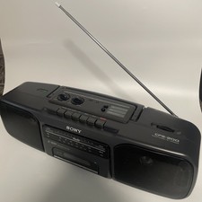 Vintage Sony CFS-200 Black Wired Stereo Boombox AM/FM Radio Cassette For Parts