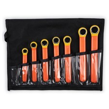 Unused 7-Piece Metric Box End Wrench Set, 10 13-16 18-19mm, Cementex Insulated