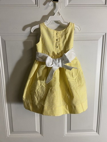 Ralph Lauren Dress Baby Girl 9 mth Sleeveless Lined yellow Wedding Birthday - Picture 2 of 10