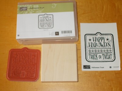 Stampin'Up! HALLOWEEN TREAT wood mount stamp set NEW unmounted and unused