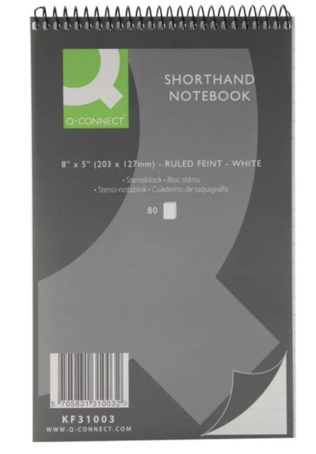 2 x WIREBOUND SPIRAL SHORTHAND NOTEBOOKS REPORTERS NOTEPADS -80 SHEETS PER PAD