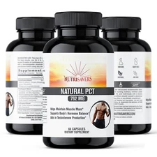 Natural PCT, Rice Flour, Maintain Muscle Restore Balance -  60 Caps, Pack of 3