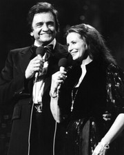 Johnny Cash And June Carter Iconic On Stage Together 1984 16x20 Canvas Giclee