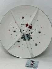 CHRISTMAS HELLO KITTY Dinner Plates 10.5” New Snowflakes Set Of 4 holiday xmas