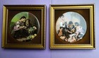 2 VINTAGE STAFFORDSHIRE 'MEDALLION' WALL PLAQUES. SET IN VELVET & FRAMED. 1971