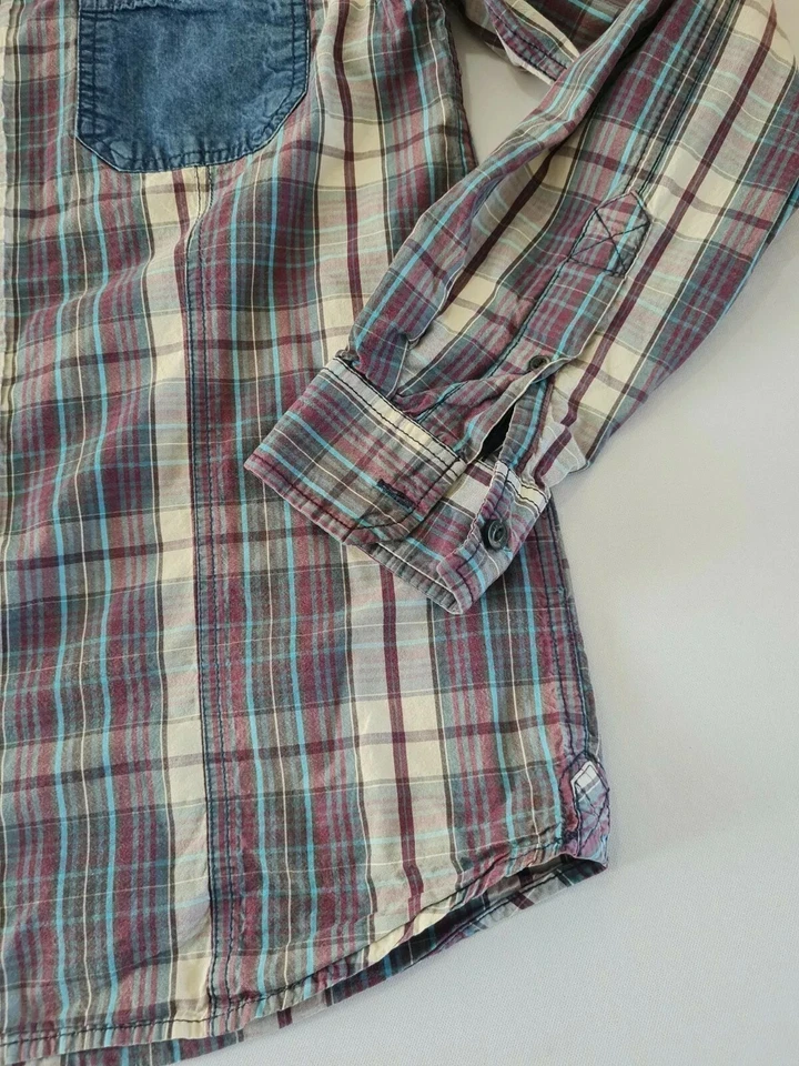 Mens Casual Shirt Tokyo Laundry Size S Long Sleeve Button Front Red Check 7036 - Image 3 of 4