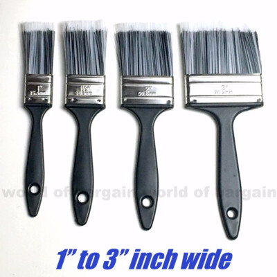 4pc Paint Brushes 1''- 3'' Wide HALF DENSITY Bristles for House Trim Latex Acrylic