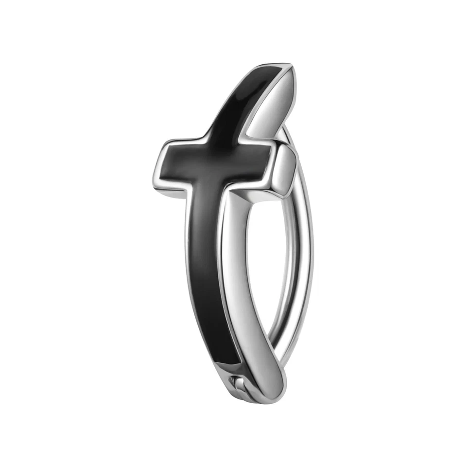 14G 925 Sterling Silver Belly Button Ring Cross Clicker Reverse Navel Piercing - Изображение 4 из 4