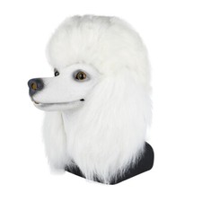 Cosplay White Poodle Head Dog Mask Latex Realistic Animal Mask Halloween Props