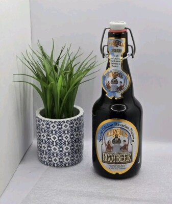 Vintage Virgil's Micro Brewed Root Beer Brown 1 Pint 8oz Bottle ~ Full Bottle