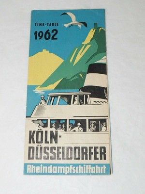 1962 KOLN DUSSELDORFER RHEINDAMPFSCHIFFAHRT TIMETALESand prices