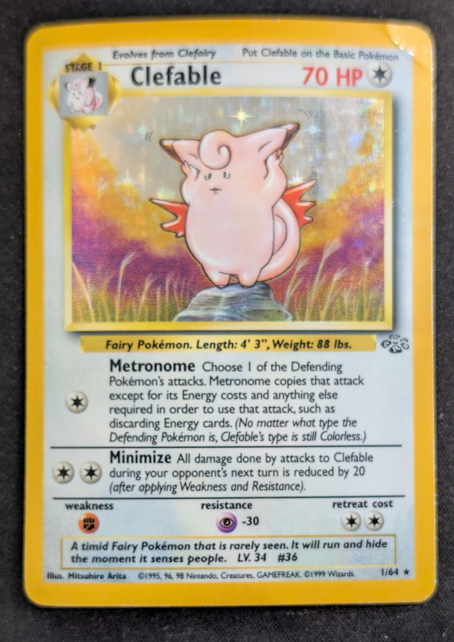 Pokemon Clefable Jungle 1/64 Holo Unlimited Rare
