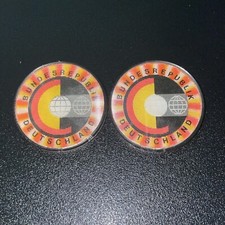 2 Vtg Lenticular Button Pin Bundesrepublik Deutschland Internova West Germany