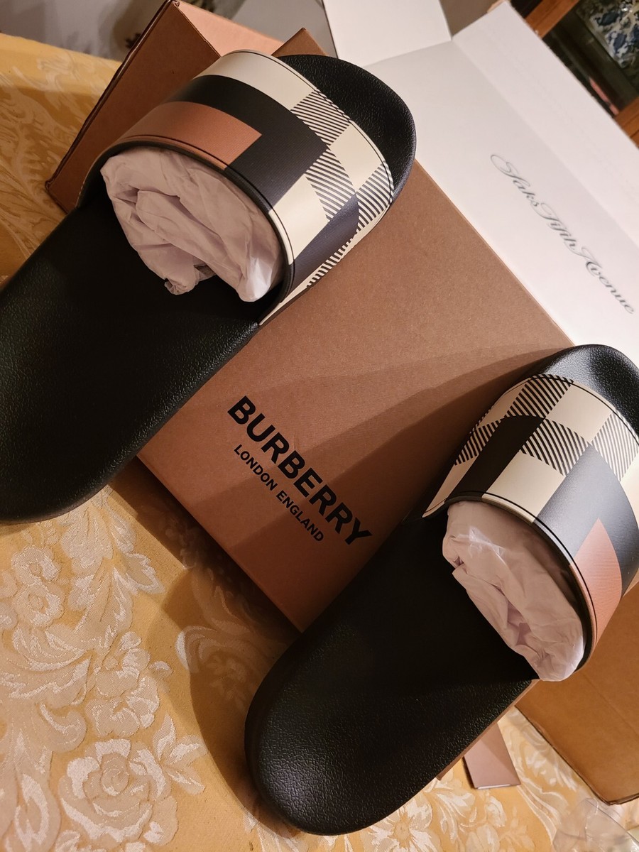 サンダル BURBERRY バーバリー チェック スライド サンダル ノバチェック 18cm 新品