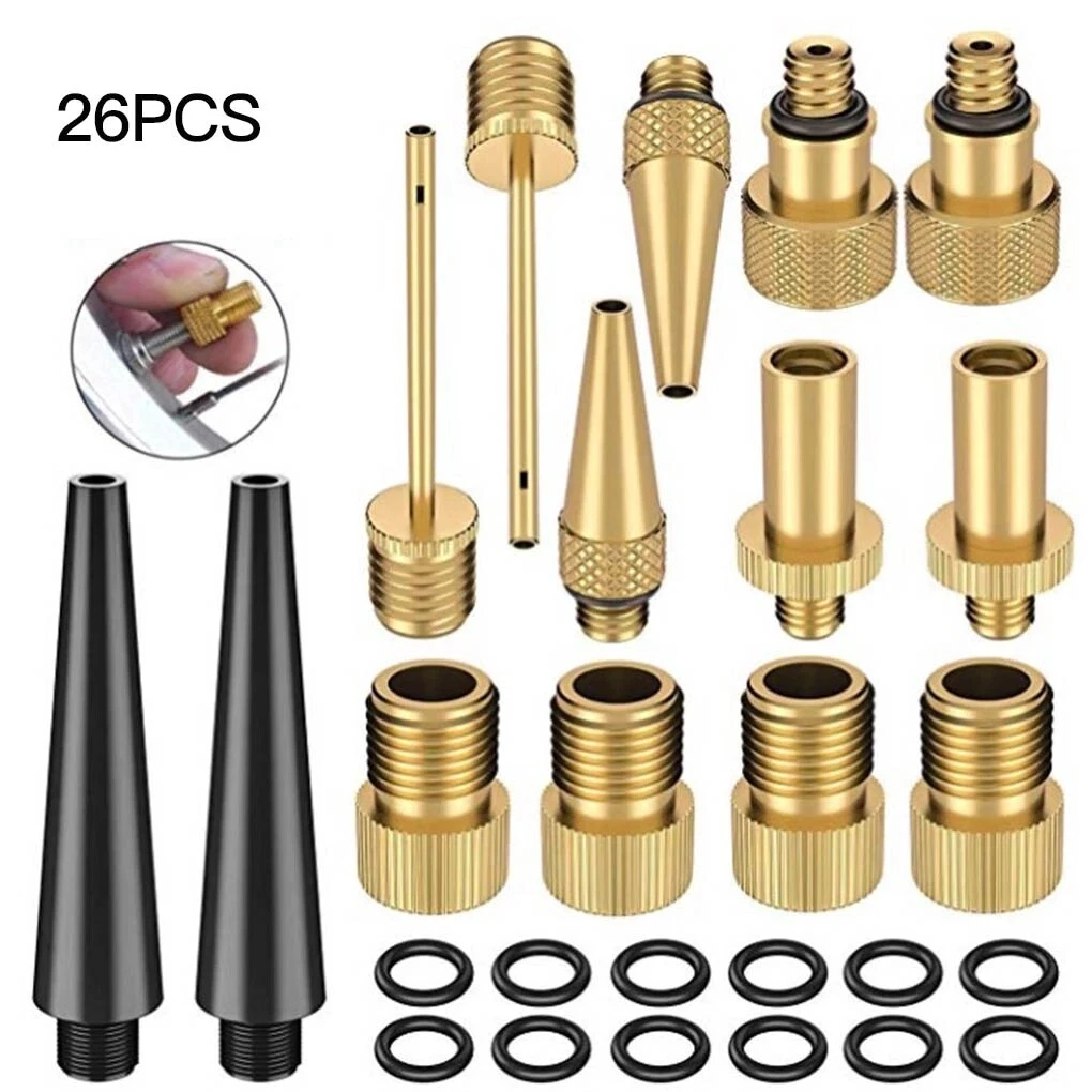 26pcs Bicycle Valve SV AV DV Adapter Copper Bicycle Valve Adapter