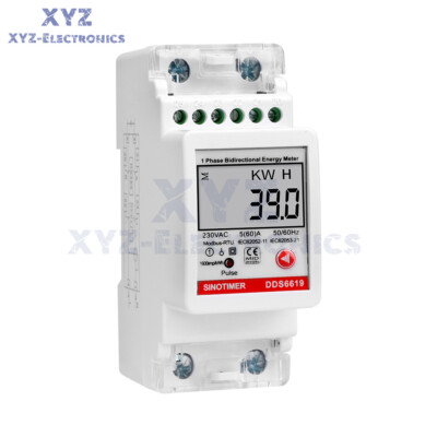 DIN-Rail Multifunction Single-Phase Bidirectional Energy Meter 2P RS485 Modbus