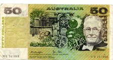 1979 Australia $50 Fifty 50 Dollars Banknote Knight Stone YFD 261068